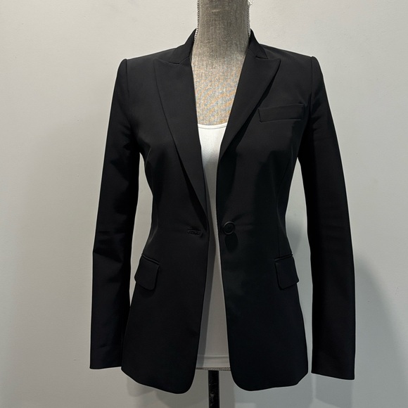Judith & Charles Gaia Techno Blazer Fitted Single Breasted Black Size 0 - Picture 2 of 16